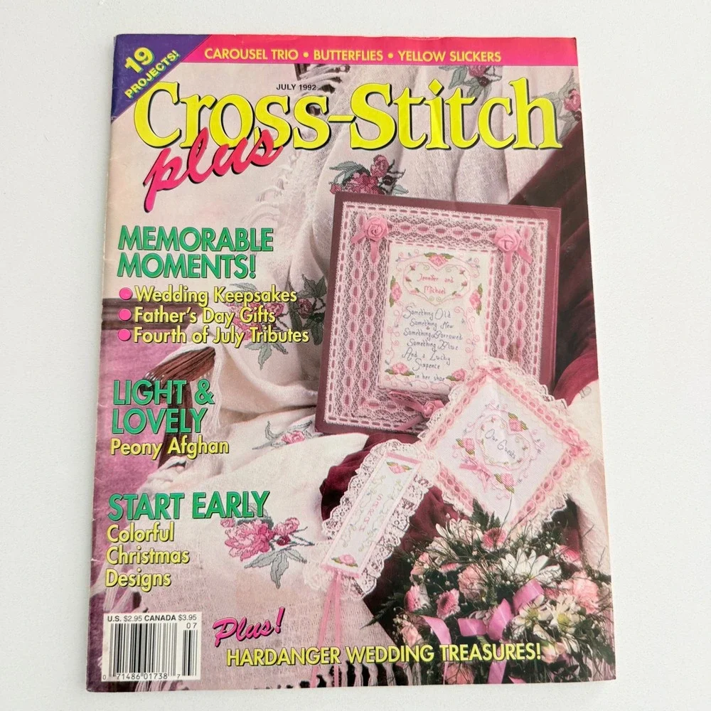 Lot‎ 3 Vintage Cross Stitch Magazines 1990s Needlework Patterns Samplers